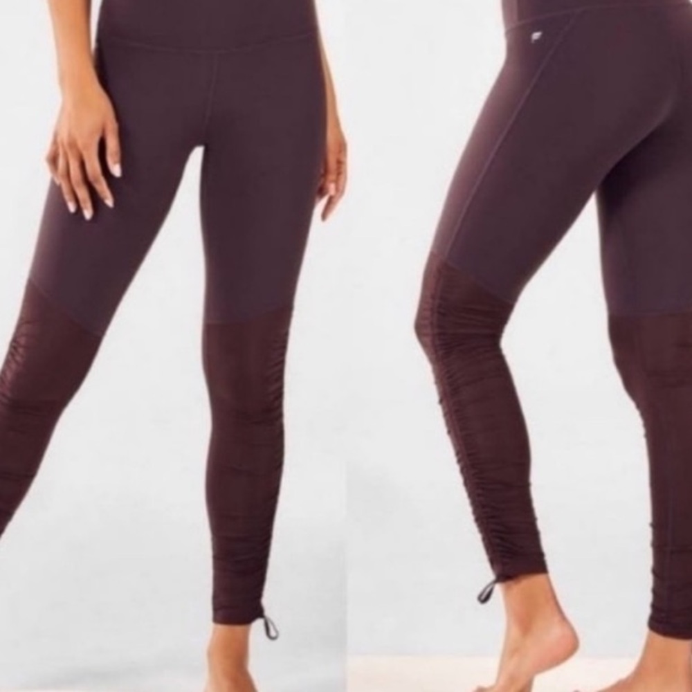 Fabletics Burgundy Ruched Leggings